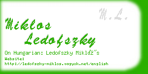miklos ledofszky business card